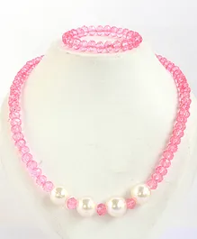 Milyra Necklace & Bracelet Pearls & Crystals - Pink