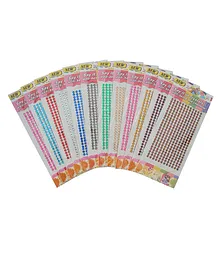 Asera Self Adhesive Crystal Stone Stickers Pack of 12 - Multicolor 