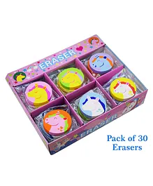 Asera Unicorn Themed Eraser Set of 30 - Multicolor 