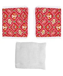 Grandma's Premium Finger Millet Pillow with 2 Pillow Covers - Red