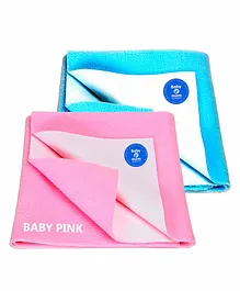 BABY & MOM COMPANY® New Born Combo Waterproof Bed Sheet,  2 Large Size - Blue & Pink