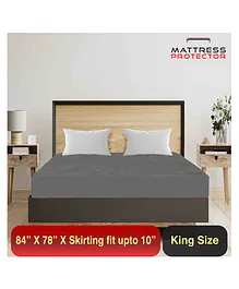 Mattress Protector Mattress Cover King Size Bed Protector for Double Bed 78 x84 Skirting 14 Inches - Grey 