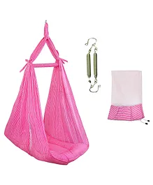 132 Swing Cradle Bedding Set With Mosquito Net - Rose Pink