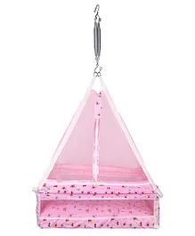 132 Swing Cradle With Mosquito Net & Spring - Pink