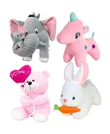 Deals India Combo of 4 Super Soft Plush Toys Multicolor - Height 35 cm
