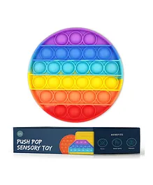  JD Fresh Round Push Stress Relieving Silicone Pop It Fidget Toy - Multicolor