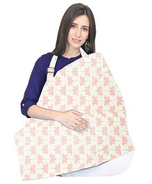 POLKA TOTS 100% Khadi Cotton Nursing Breastfeeding Maternity Apron Cover for Mothers - Pink