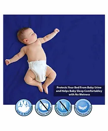 POLKA TOTS Waterproof Baby Dry Sheet  Bed Protector Small - Dark Blue