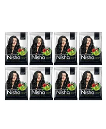 Nisha Henna Based Hair Color Natural Black Pack of 8 - 80 gm