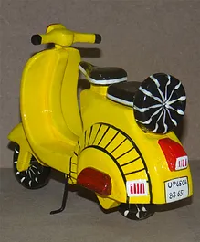 Wooden Lacquerware Scooter (Yellow Colour)