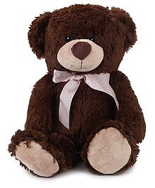 Starwalk Teddy Bear Plush Dark Brown Color With Pink Bow - 46 cm