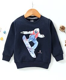 Lazy Bones Full Sleeves Sweatshirt  - Blue