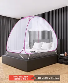 ZOE Foldable Mosquito Net for Double Bed Queen Size - Pink