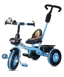 AMARDEEP 2 in 1 Tricycle With Parental Control And Footrest - Blue