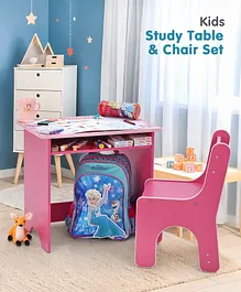 Kids Study Table & Chair Set - Pink
