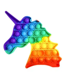 FFC Unicorn Shape Stress Relieving Silicone Pop It Fidget Toy - Multicolour 