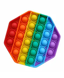 FFC  Octagon Shape Stress Relieving Silicone Pop It Fidget Bubble Toy - Multicolour 