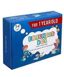 Enjunior Box Educational Activity Game With Puzzles & Role Play Mask - Blue