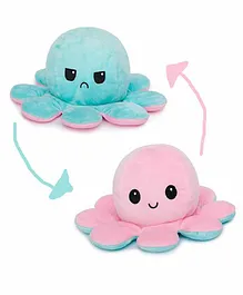 Toyingly Reversible Octopus Plush Soft Toy Blue & Pink - Height 20 cm
