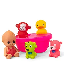Ratnas Squeezy Bath Toys Set of 5 (Colour & Print May Vary)