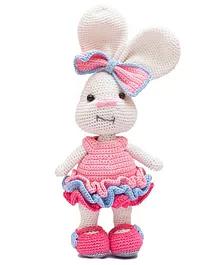 Happy Threads Crochet Bunny Soft Toy Light Pink - Height 27.5 cm