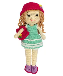 Happy Threads Crochet Molly Doll Green - Height 19.05 cm