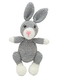 Happy Threads Crochet Bunny Soft Toy Grey - Height 17.5 cm