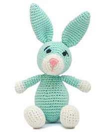 Happy Threads Bunny Crochet Soft Toy Green - Height 17.7 cm
