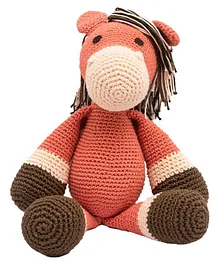 Happy Threads Crochet Horse Soft Toy Light Brown - Height 25 cm