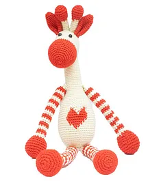 Happy Threads Crochet Giraffe Soft Toy Orange - Height 35.56 cm
