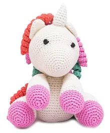 Happy Threads Crochet Unicorn Soft Toy Pink - Height 15 cm
