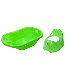 Sunbaby Bathtub With Potty Trainer Pack of 2 - Green