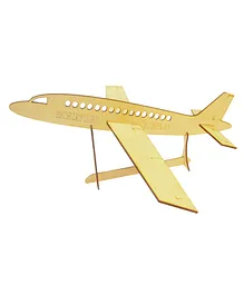 Dreamz Play Pinewood Miniature Aeroplane 3D Puzzle Brown - 6 Pieces