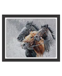 Divamee Wooden Photo Frame Horse Print - Brown Grey