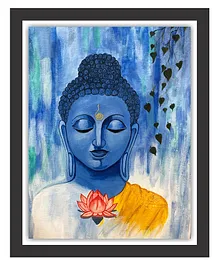 Divamee Wooden Photo Frame Buddha Print - Blue