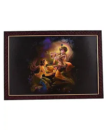 Divamee Wooden Photo Frame Radha Krishna Print - Multicolour
