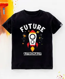 Ardan Lucy Half Sleeves Future Astronaut Print Tee  - Black