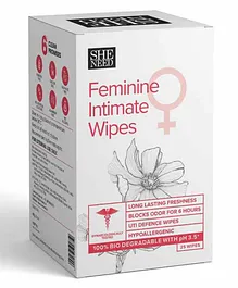 SheNeed Feminine Intimate 100% Biodegradable Wipes - 25 Wipes