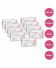Kozicare Kojic Acid Soap & Glutathione Soap | Bathing Soaps | Bath Soap for Men & Women | Soaps for Bath | TFM Grade 1 Soap | Moisturize Skin | Fades Dark Spots | Gentle Exfoliation - Pack of 9