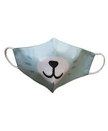 Shopping Time Animals Face Printed Face Mask - Blue