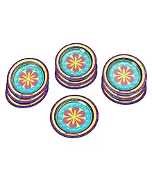 Karmallys Flower Printed Paper Plates Multicolour - Pack of 10