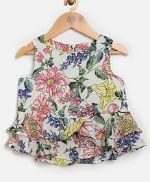 One Friday Sleeveless Floral Print Top - Multi Colour