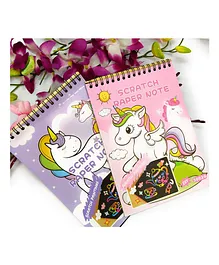 Funcart Unicorn Scratch Unruled Notebook Pack of 2 - 10 Pages Each