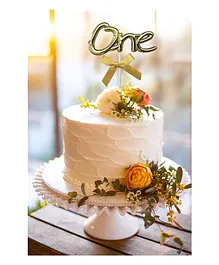 Funcart 1st Birthday Metallic Foil Cake Topper - Golden