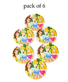 Funcart Three Princess Paper Plate Pack Of 6 - Multicolour