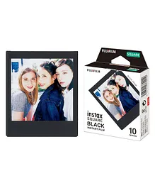 Instax Fujifilm Square Picture Frame Designer Film Black - 10 Sheets