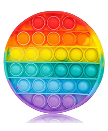 Fiddlerz Circle Shaped Stress Relieving Silicone Pop It Fidget Toy - Multicolor