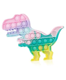 Fiddlerz Dinosaur Shaped Stress Relieving Silicone Pop It Fidget Toy - Multicolor