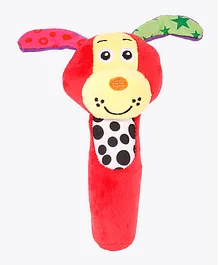 Baby Moo Happy Puppy Rattle Toy - Red