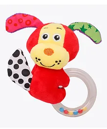 Baby Moo Cuddle Puppy Rattle - Red